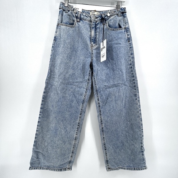Oat New York Denim - Wide Leg Jeans Light Wash High Rise Baggy Minimalist‎ Model Off Duty Denim 6/28